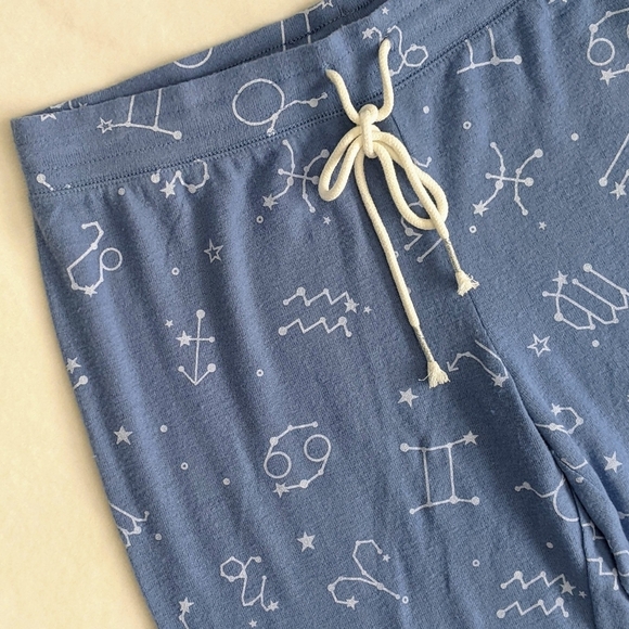 PJ Salvage Lounge Joggers Astrology Print Brushed Stretch Knit Blue White M NWT - Picture 7 of 13
